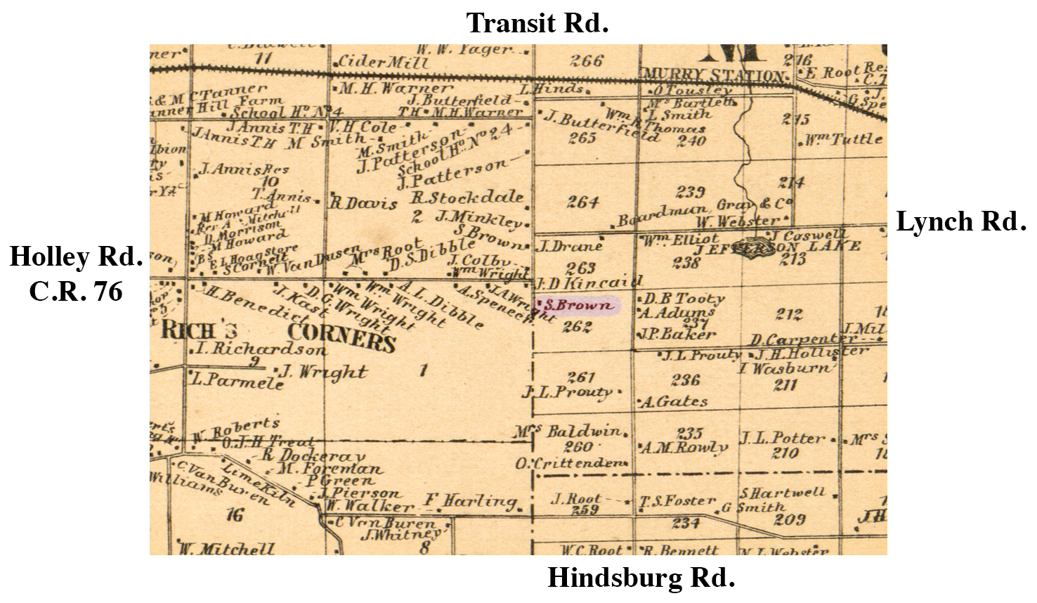 1860 Niagara Orleans Counties Mur-6 Excerpt Map